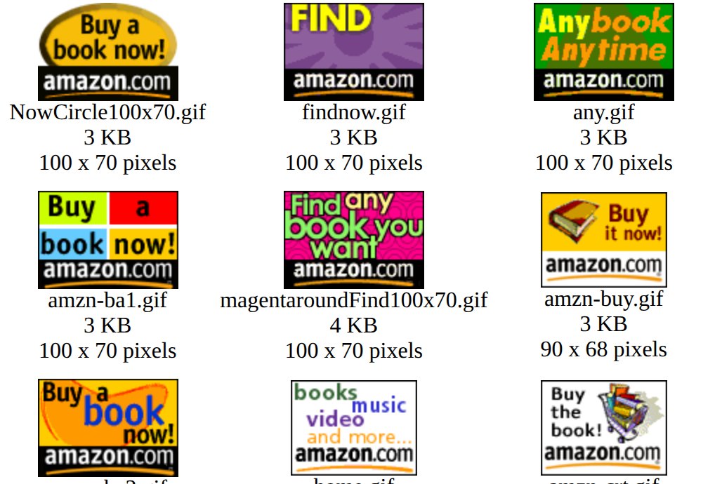 Кнопки «Buy a book now!», которые Amazon в 1999 году раздавал сайтам-партнёрам